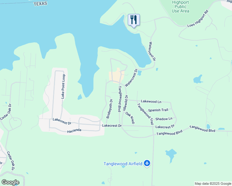 map of restaurants, bars, coffee shops, grocery stores, and more near 2116 Tanglewood Boulevard in Pottsboro