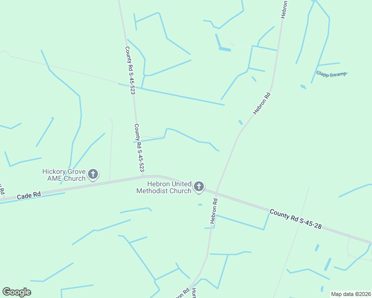 map of restaurants, bars, coffee shops, grocery stores, and more near 7268 Cade Road in Cades