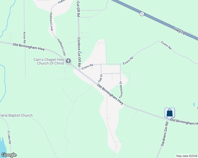 map of restaurants, bars, coffee shops, grocery stores, and more near 121-185 Oak Drive in Jasper