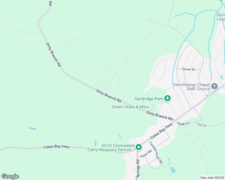 map of restaurants, bars, coffee shops, grocery stores, and more near 1304 Dirty Branch Road in Conway