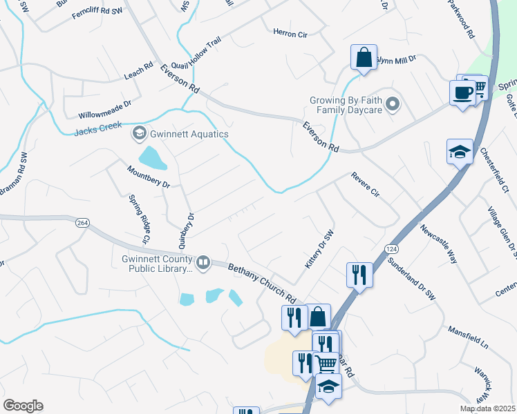 map of restaurants, bars, coffee shops, grocery stores, and more near 3698 Trenton Drive in Snellville