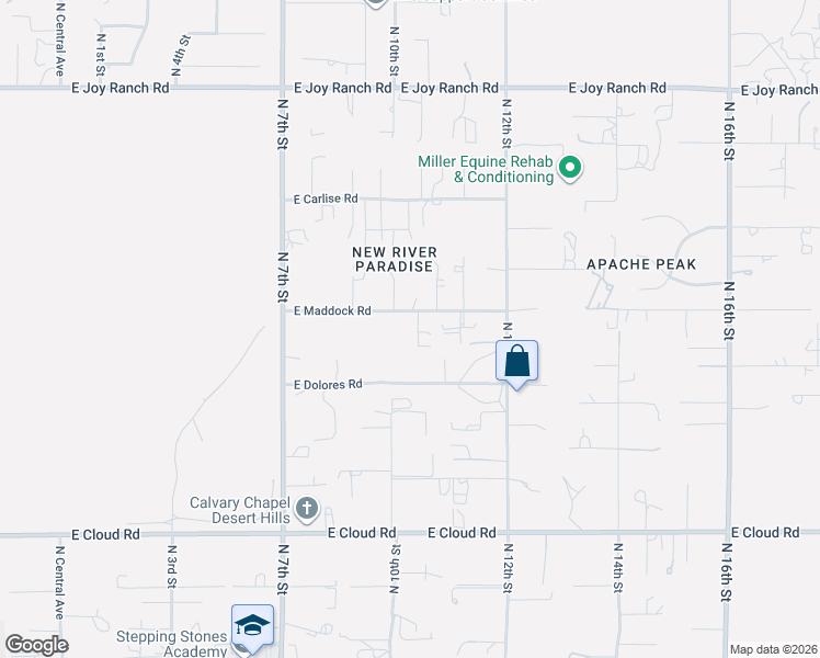 map of restaurants, bars, coffee shops, grocery stores, and more near 1011 East Maddock Road in Phoenix
