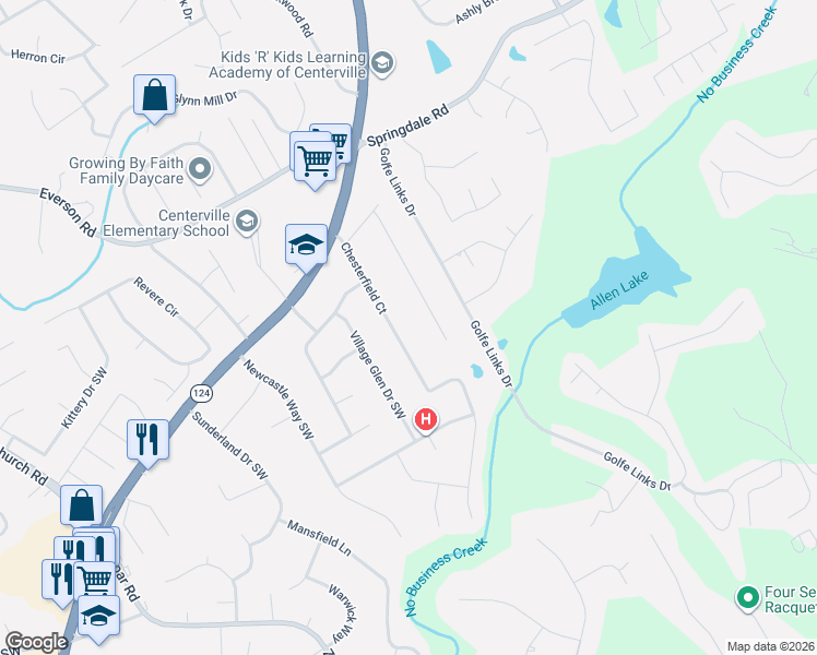 map of restaurants, bars, coffee shops, grocery stores, and more near 3122 Chesterfield Court in Snellville