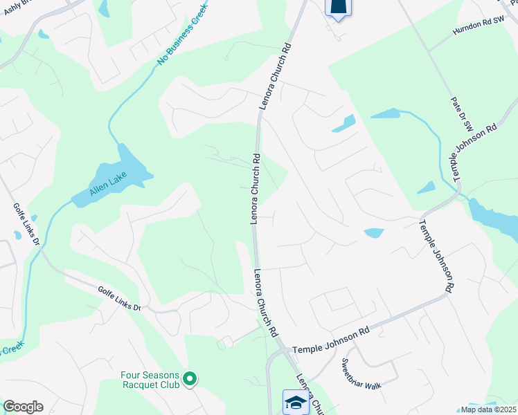 map of restaurants, bars, coffee shops, grocery stores, and more near 3456 Lenora Church Road in Snellville