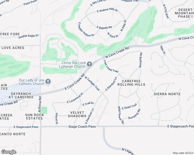 map of restaurants, bars, coffee shops, grocery stores, and more near 9224 East Lazywood Place in Carefree