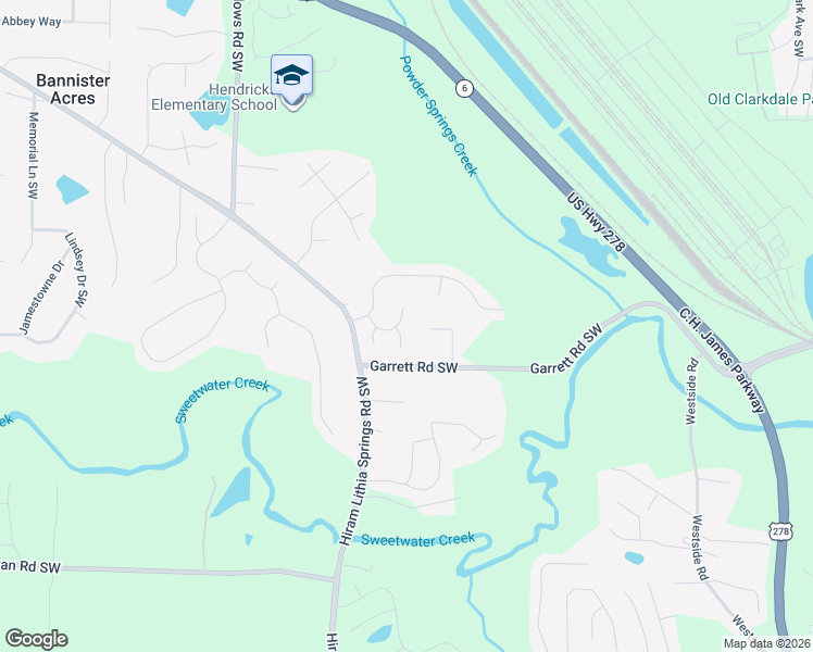map of restaurants, bars, coffee shops, grocery stores, and more near 3957 Weldon Drive in Powder Springs