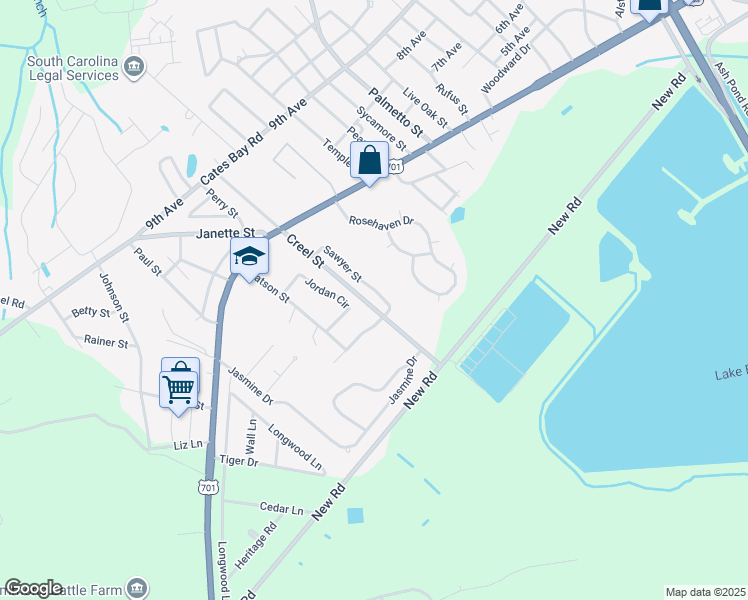 map of restaurants, bars, coffee shops, grocery stores, and more near 2045 Sawyer Street in Conway