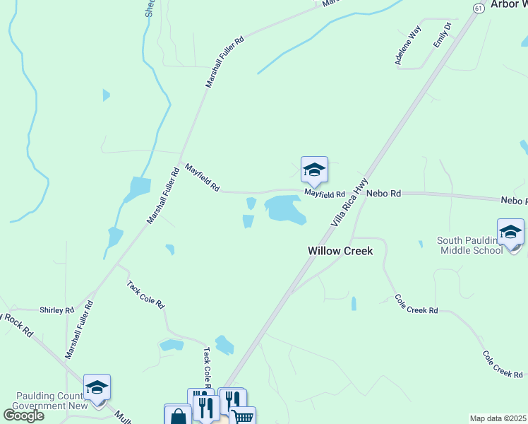 map of restaurants, bars, coffee shops, grocery stores, and more near 7108 Villa Rica Highway in Dallas