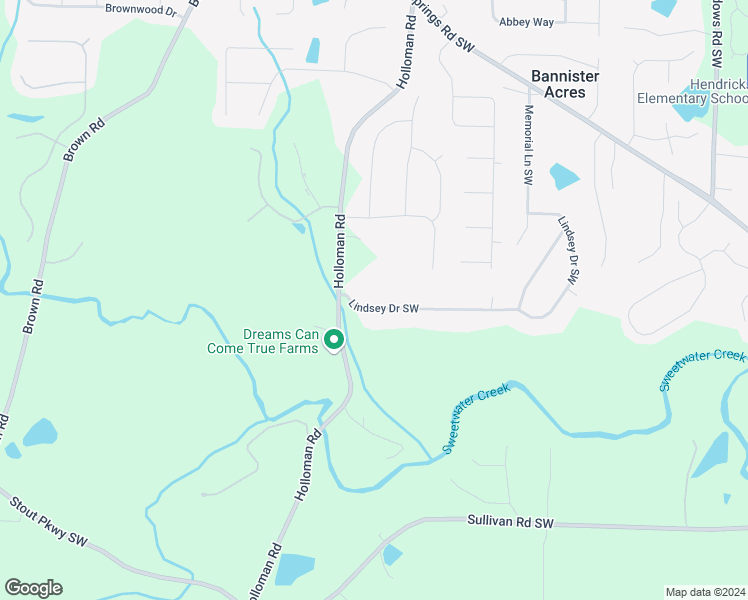 map of restaurants, bars, coffee shops, grocery stores, and more near 4670 Lindsey Drive Southwest in Powder Springs