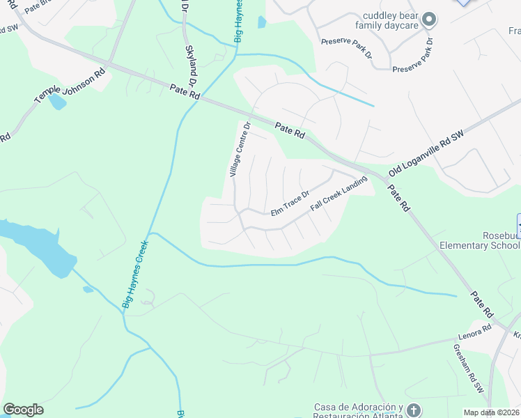 map of restaurants, bars, coffee shops, grocery stores, and more near 3959 Elm Trace Drive in Loganville