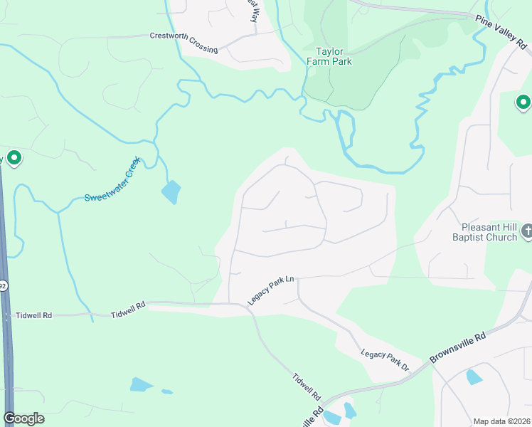 map of restaurants, bars, coffee shops, grocery stores, and more near 82 Parkview Lane in Powder Springs