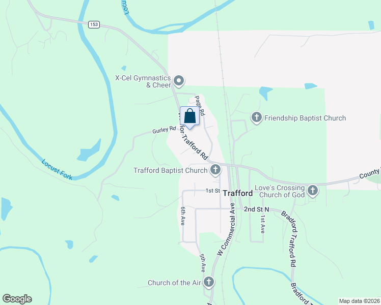 map of restaurants, bars, coffee shops, grocery stores, and more near 2324 North Street in Trafford