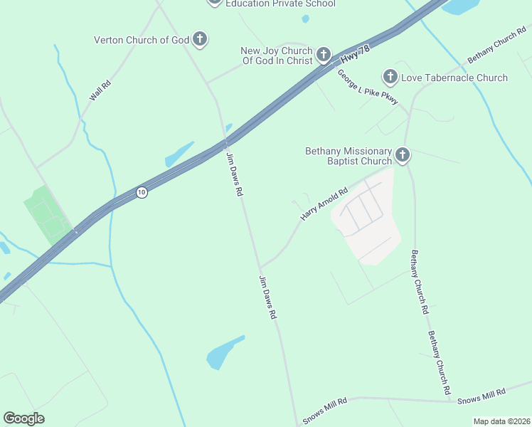 map of restaurants, bars, coffee shops, grocery stores, and more near 199 Jim Daws Road in Monroe