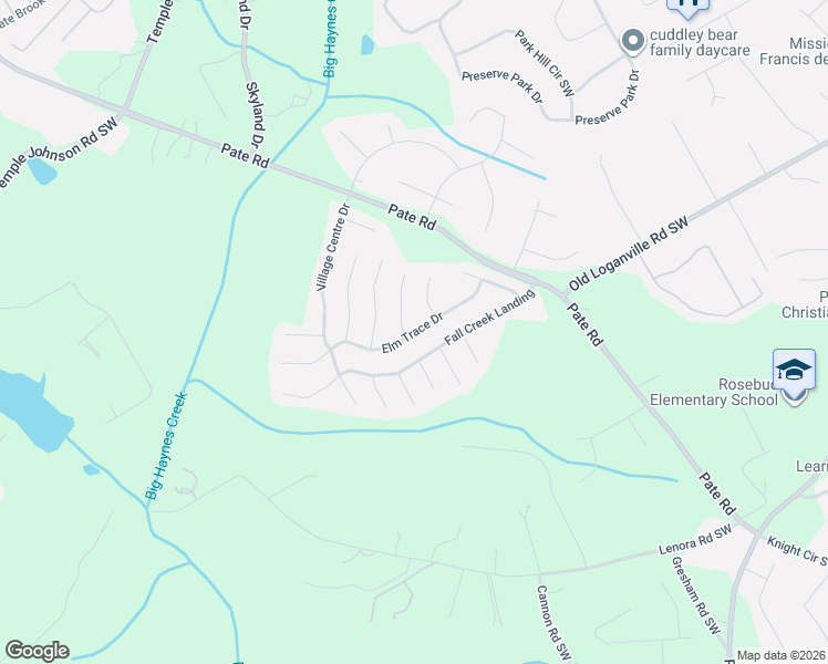 map of restaurants, bars, coffee shops, grocery stores, and more near 4029 Elm Trace Drive in Loganville