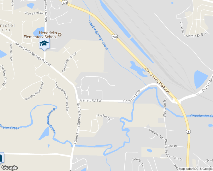 map of restaurants, bars, coffee shops, grocery stores, and more near 3909 Garrett Springs Drive in Powder Springs