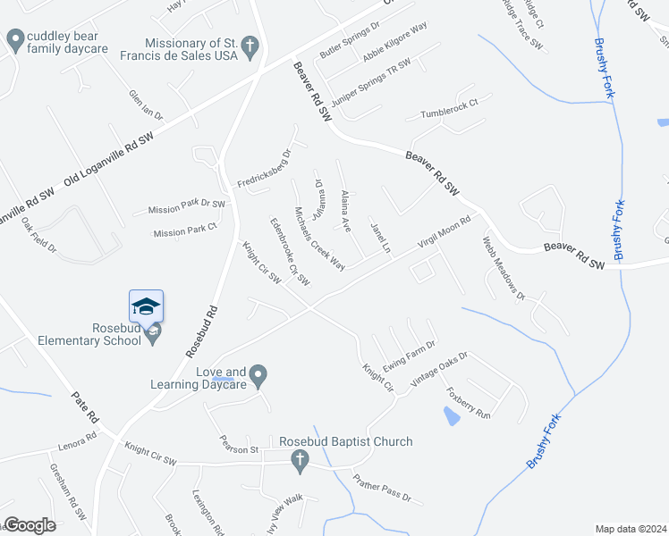 map of restaurants, bars, coffee shops, grocery stores, and more near 3780 Michaels Creek Way in Loganville