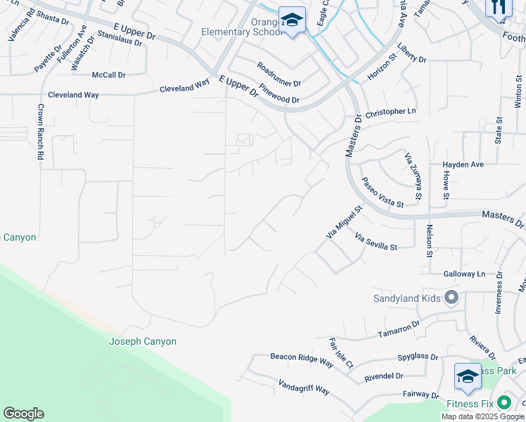 map of restaurants, bars, coffee shops, grocery stores, and more near 3988 Shady Ridge Drive in Corona