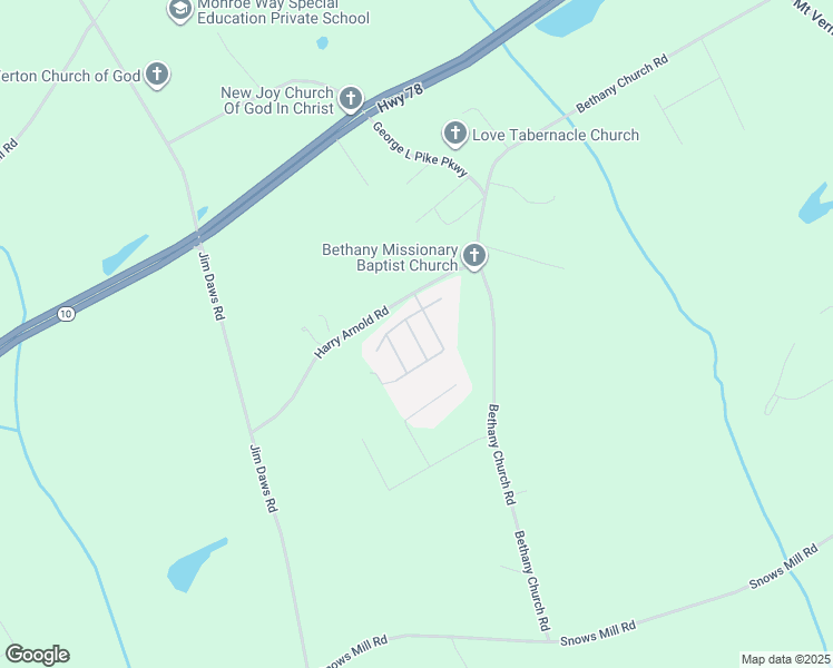 map of restaurants, bars, coffee shops, grocery stores, and more near 2225 Harry Arnold Rd in Monroe