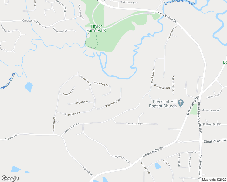 map of restaurants, bars, coffee shops, grocery stores, and more near 221 Grandview Lane in Powder Springs