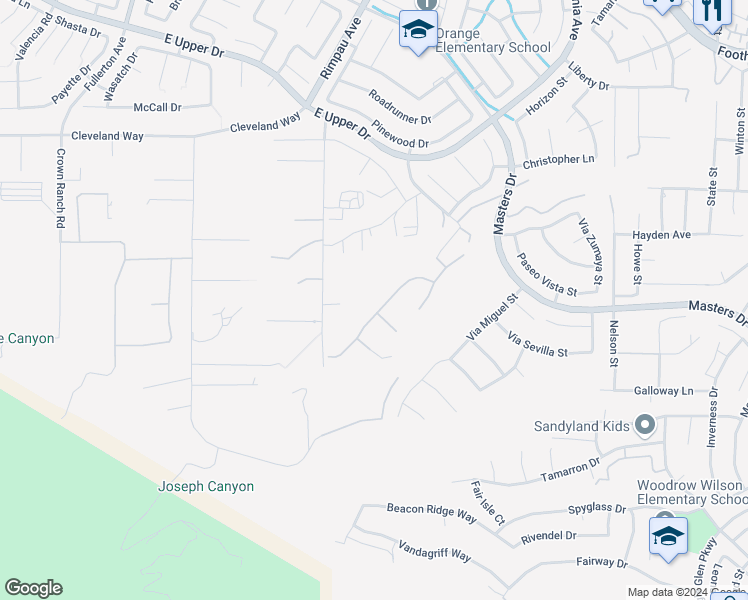 map of restaurants, bars, coffee shops, grocery stores, and more near 3988 Shady Ridge Drive in Corona
