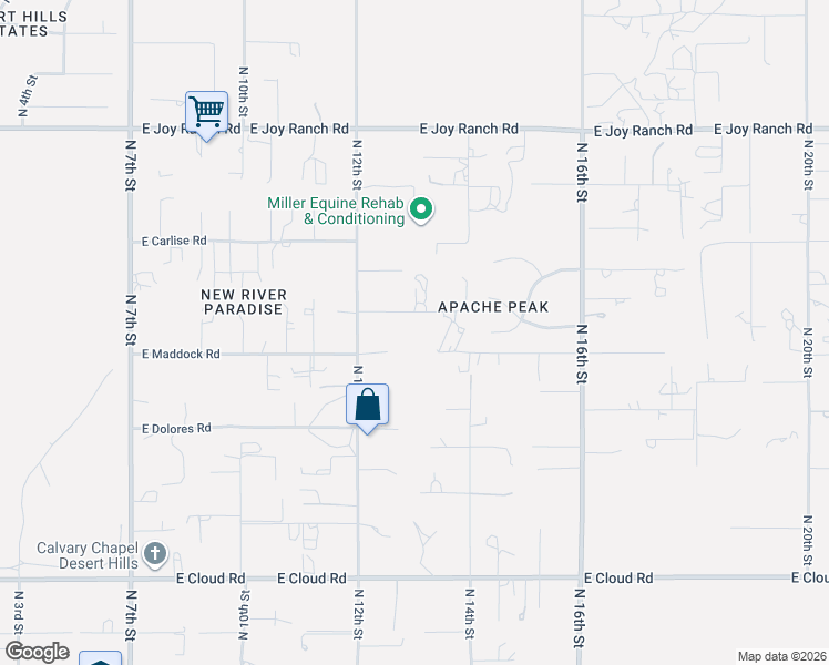 map of restaurants, bars, coffee shops, grocery stores, and more near 1302 East Maddock Road in Phoenix