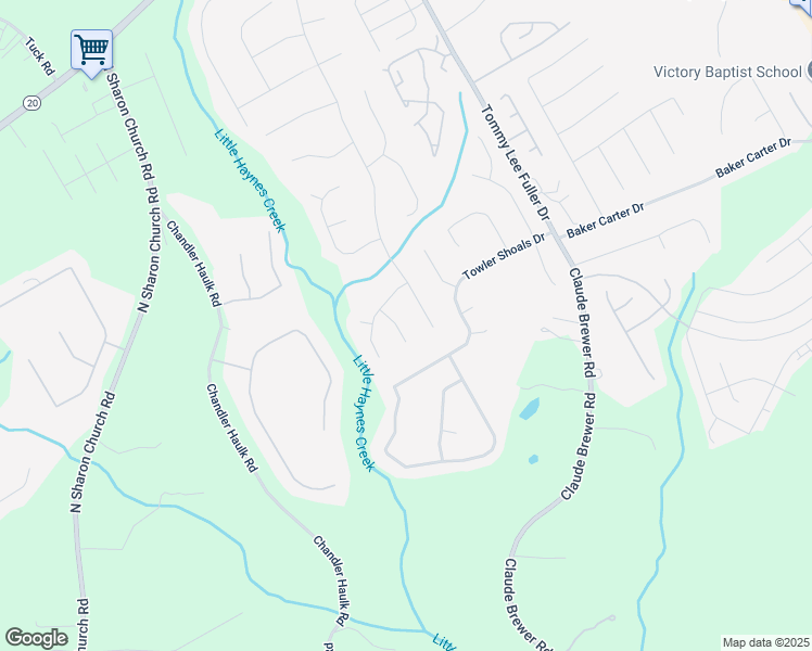 map of restaurants, bars, coffee shops, grocery stores, and more near 2495 Huntington Drive in Loganville