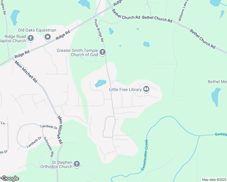map of restaurants, bars, coffee shops, grocery stores, and more near 625 Poole Bridge Road in Hiram