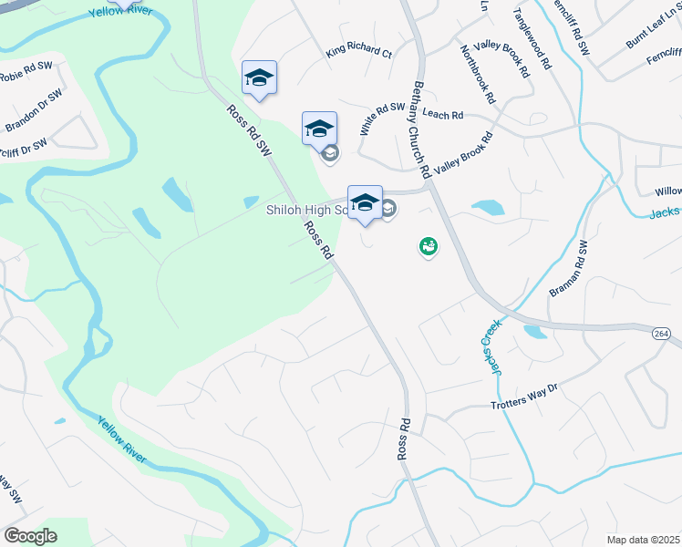 map of restaurants, bars, coffee shops, grocery stores, and more near Ross Road in Gwinnett County