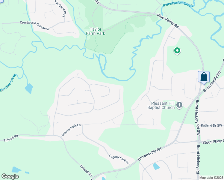 map of restaurants, bars, coffee shops, grocery stores, and more near 201 Grandview Lane in Powder Springs