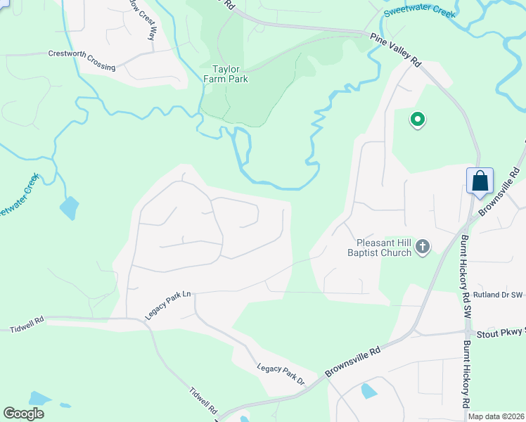 map of restaurants, bars, coffee shops, grocery stores, and more near 201 Grandview Lane in Powder Springs