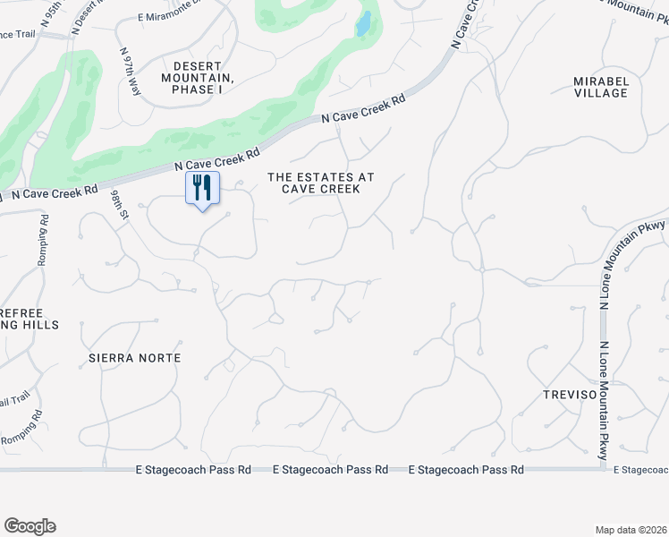 map of restaurants, bars, coffee shops, grocery stores, and more near 37151 North 102nd Street in Scottsdale