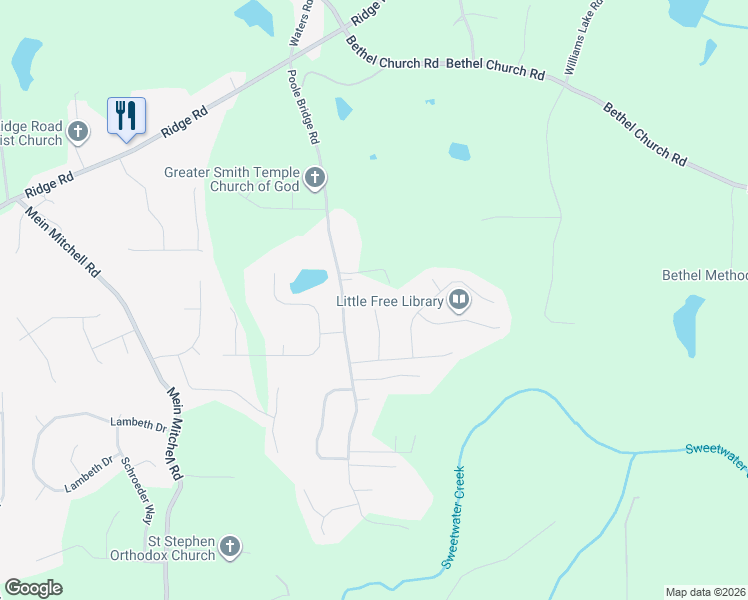 map of restaurants, bars, coffee shops, grocery stores, and more near 139 Essex Lane in Hiram