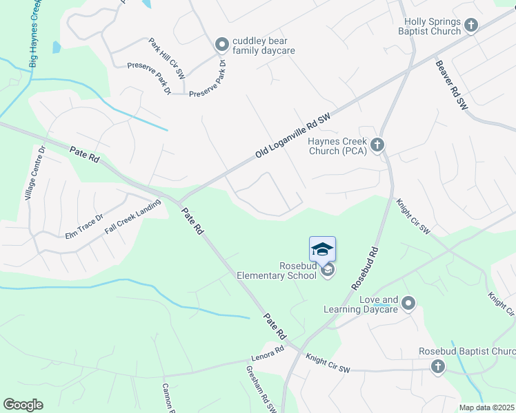 map of restaurants, bars, coffee shops, grocery stores, and more near 4032 Oak Field Drive in Loganville