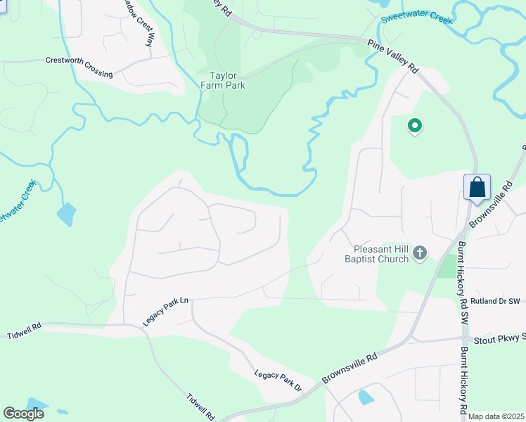 map of restaurants, bars, coffee shops, grocery stores, and more near 183 Grandview Lane in Powder Springs