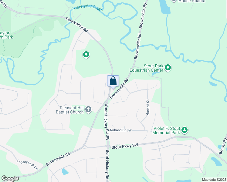 map of restaurants, bars, coffee shops, grocery stores, and more near 5380 Brownsville Road in Powder Springs