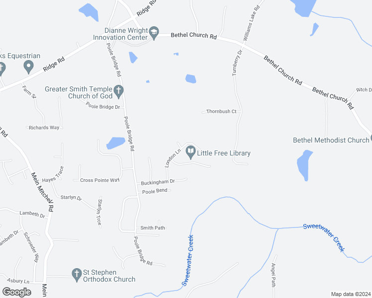 map of restaurants, bars, coffee shops, grocery stores, and more near 214 London Lane in Hiram