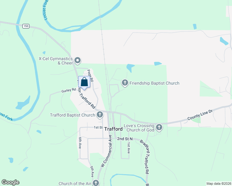 map of restaurants, bars, coffee shops, grocery stores, and more near 2908 2nd Street North in Trafford