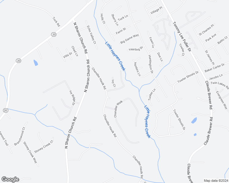 map of restaurants, bars, coffee shops, grocery stores, and more near 204 Ivy Creek Drive in Loganville