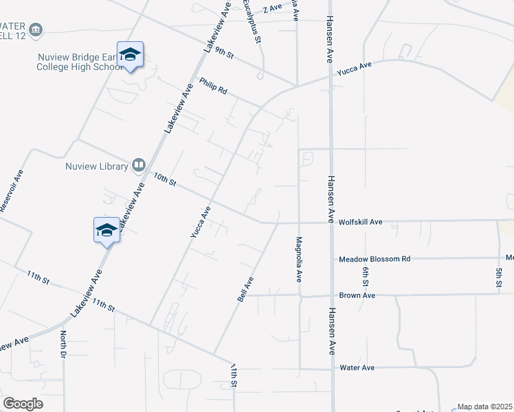 map of restaurants, bars, coffee shops, grocery stores, and more near 30920 10th Street in Nuevo
