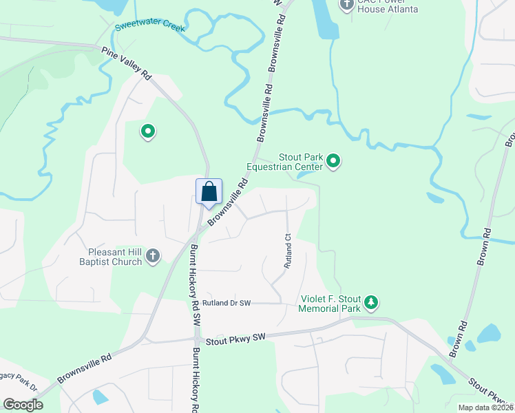 map of restaurants, bars, coffee shops, grocery stores, and more near 5416 Milling Court in Powder Springs