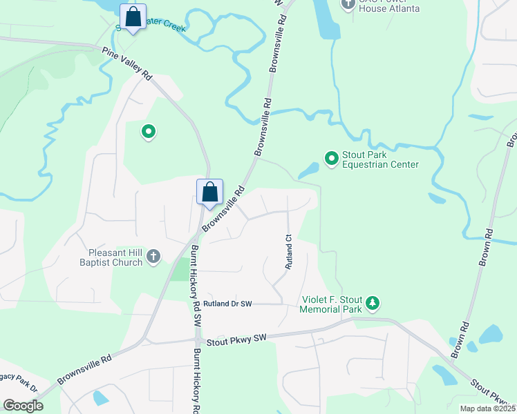 map of restaurants, bars, coffee shops, grocery stores, and more near 5416 Milling Court in Powder Springs