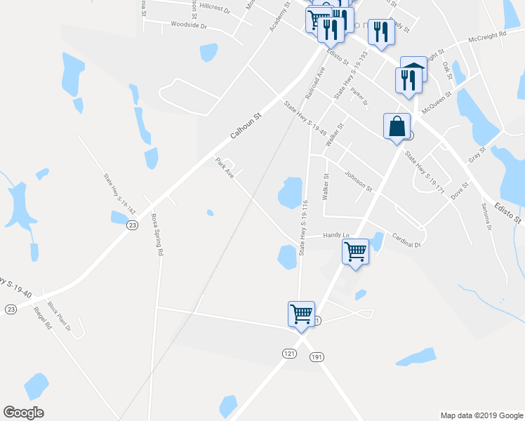 map of restaurants, bars, coffee shops, grocery stores, and more near 390 State Highway S-19-79 in Johnston