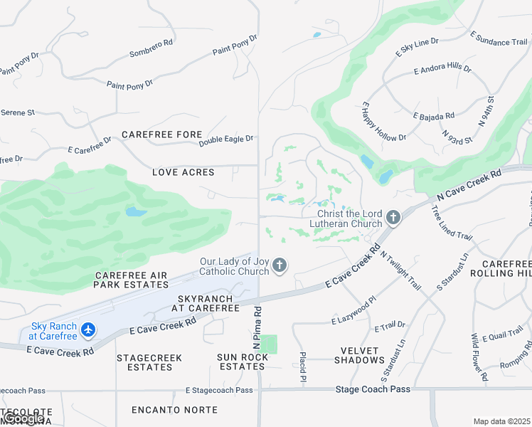 map of restaurants, bars, coffee shops, grocery stores, and more near 37200 North Cave Creek Road in Scottsdale