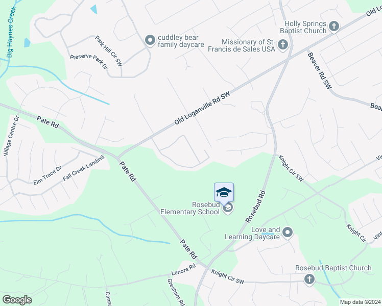 map of restaurants, bars, coffee shops, grocery stores, and more near 1786 Logan Ridge Circle in Loganville