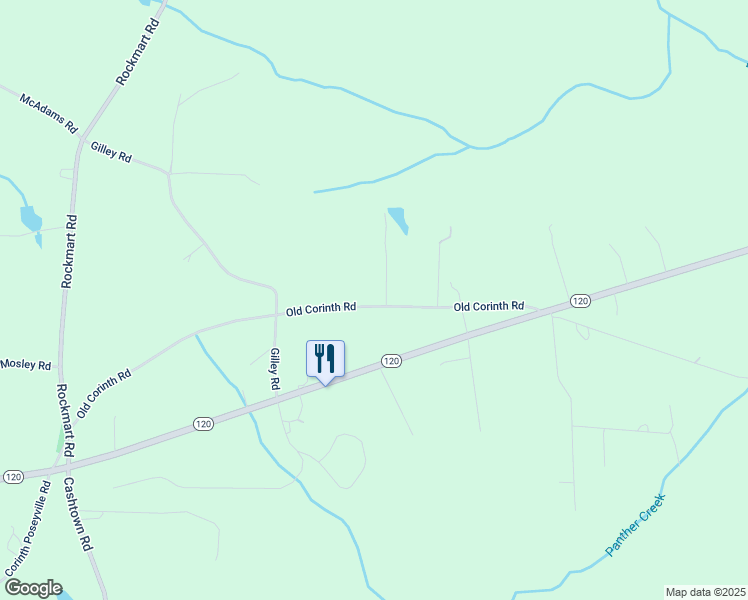 map of restaurants, bars, coffee shops, grocery stores, and more near 500 Old Corinth Road in Buchanan