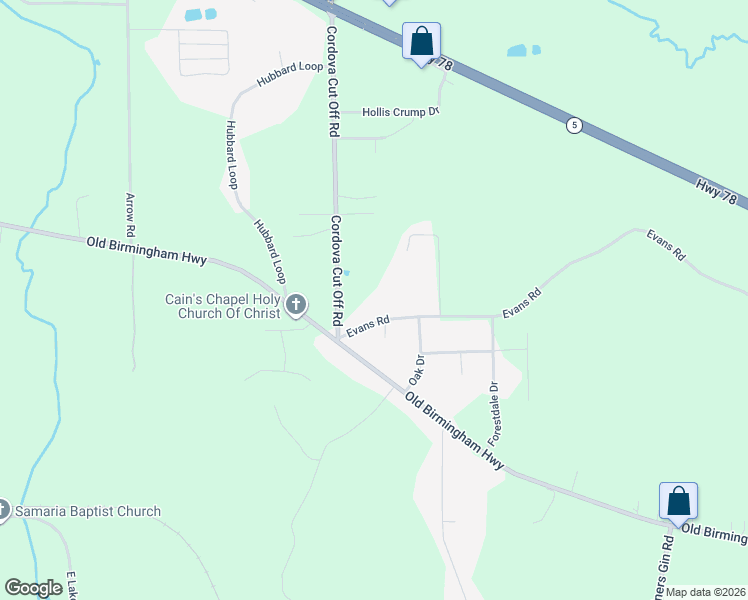 map of restaurants, bars, coffee shops, grocery stores, and more near 1574 Evans Road in Jasper