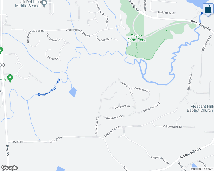 map of restaurants, bars, coffee shops, grocery stores, and more near 477 Grandview Circle in Powder Springs