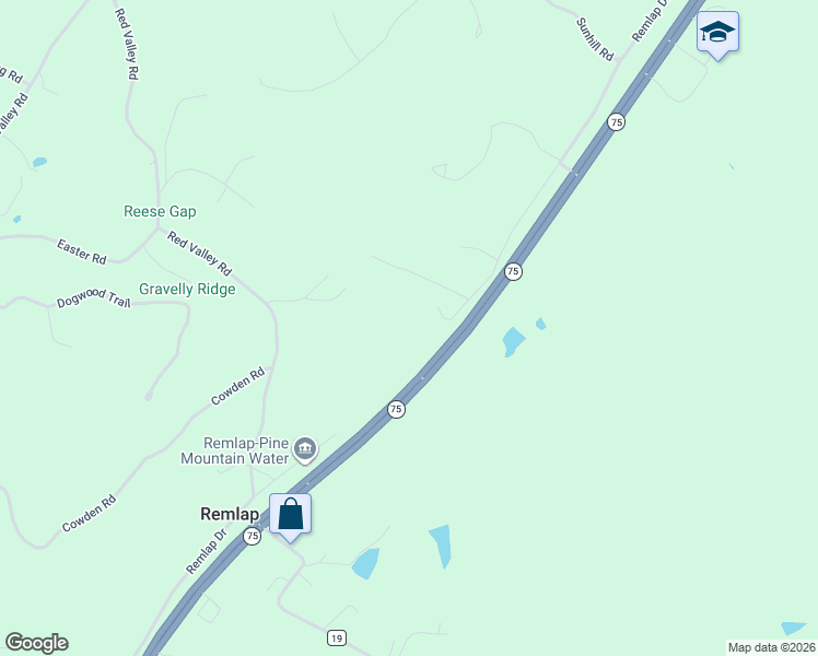 map of restaurants, bars, coffee shops, grocery stores, and more near 17789 Remlap Drive in Remlap