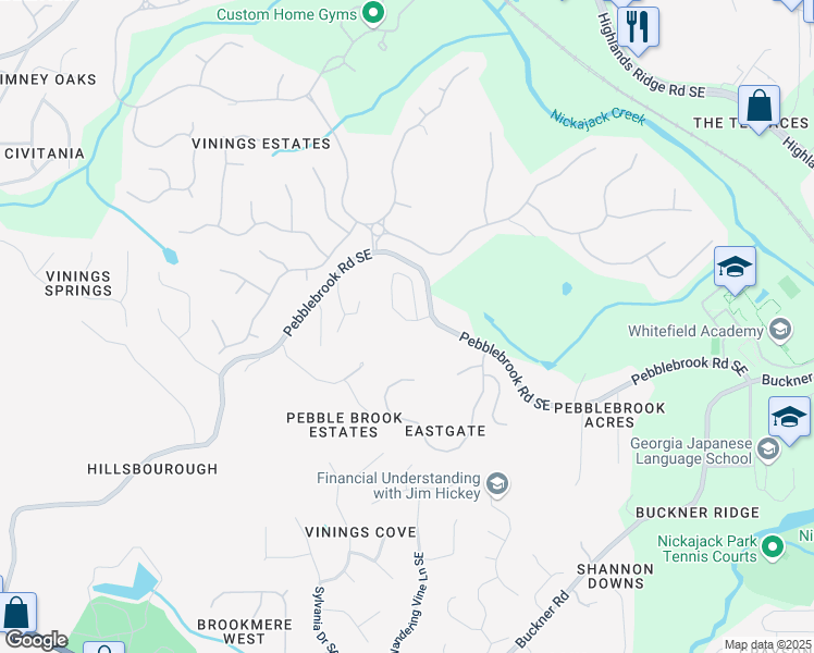 map of restaurants, bars, coffee shops, grocery stores, and more near 5299 Bluestone Circle in Mableton