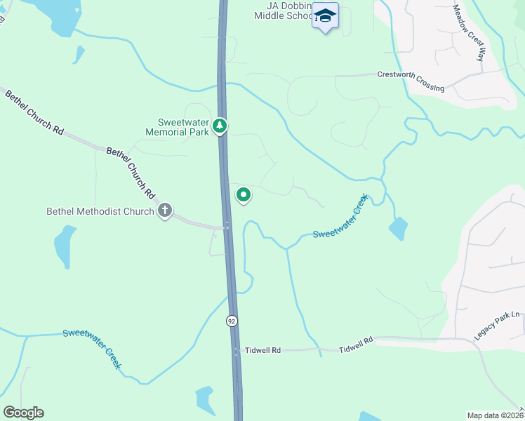 map of restaurants, bars, coffee shops, grocery stores, and more near 180 Ritchfield Drive in Powder Springs